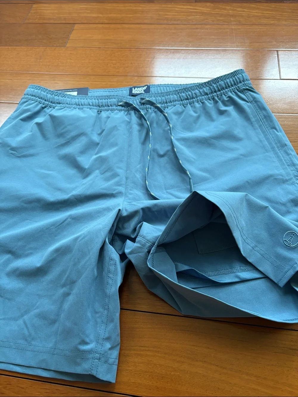 Lands' End Men's Light Blue Athletic Swim Shorts